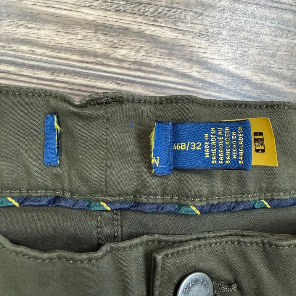 Polo Ralph Lauren Mens Size 46x32 Straight Pants Olive Green Cotton Stretch